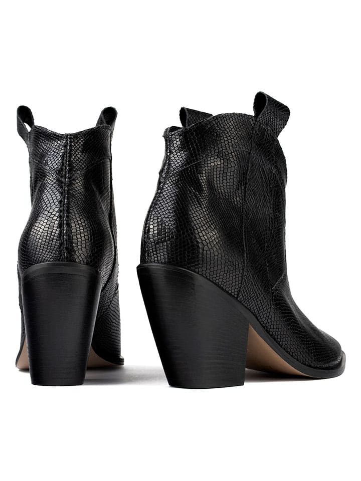 Topánky loft37 Schwarz 3164364 Leder-Stiefeletten in Schwarz - 4