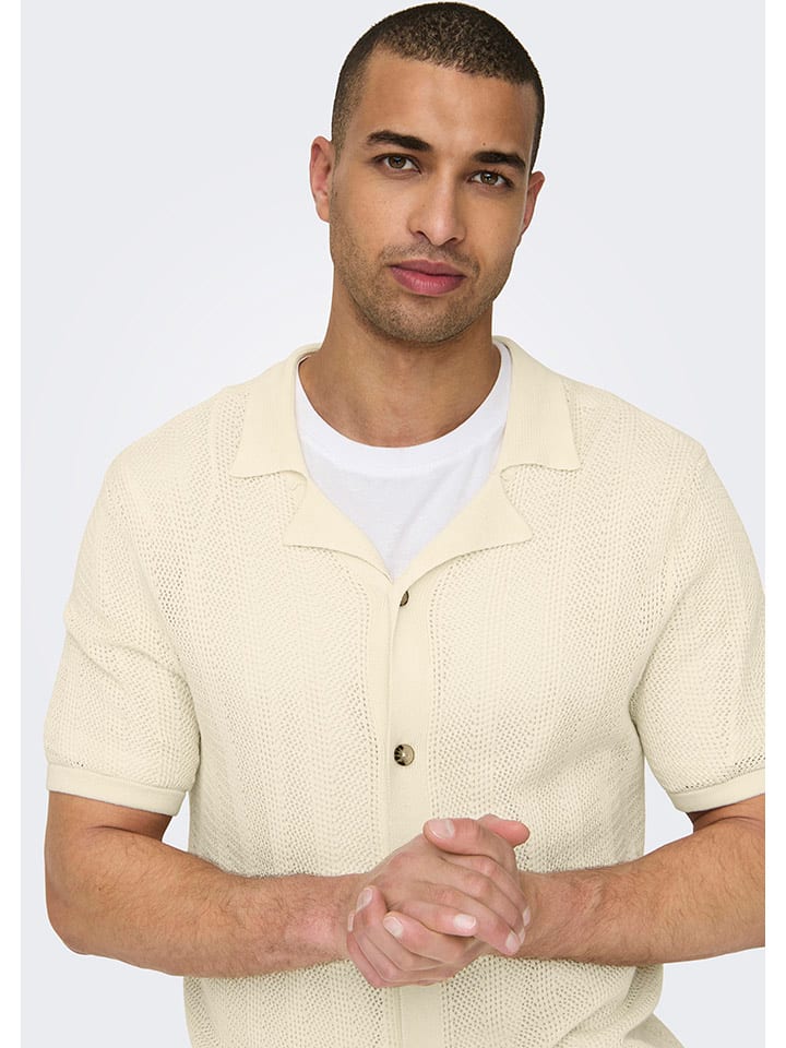 Sveter ONLY & SONS Creme 2800155 Cardigan "Diego" in Creme - 5