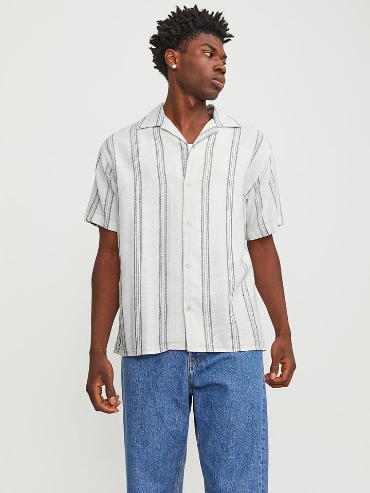 Košeľa Jack & Jones Weiß/ Schwarz 571358 Hemd "Cabana" in Weiß/ Schwarz - 3