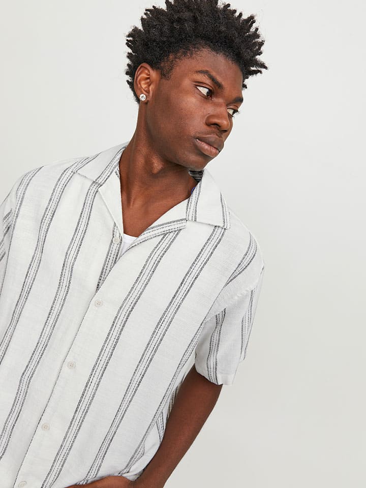 Košeľa Jack & Jones Weiß/ Schwarz 571358 Hemd "Cabana" in Weiß/ Schwarz - 6