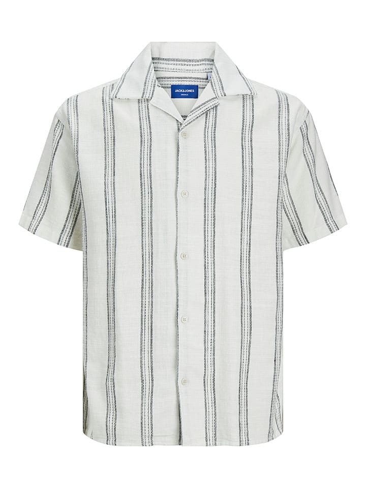Košeľa Jack & Jones Weiß/ Schwarz 571358 Hemd "Cabana" in Weiß/ Schwarz - 7