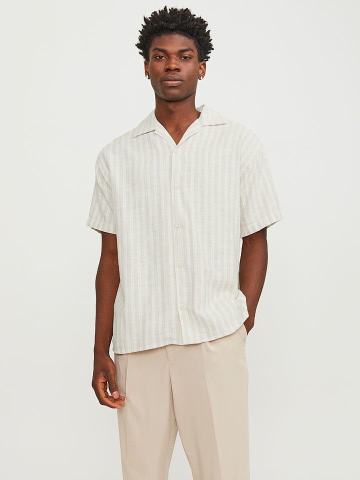 Košeľa Jack & Jones Sand/ Weiß 431915 Hemd "Cabana" in Sand/ Weiß - 4