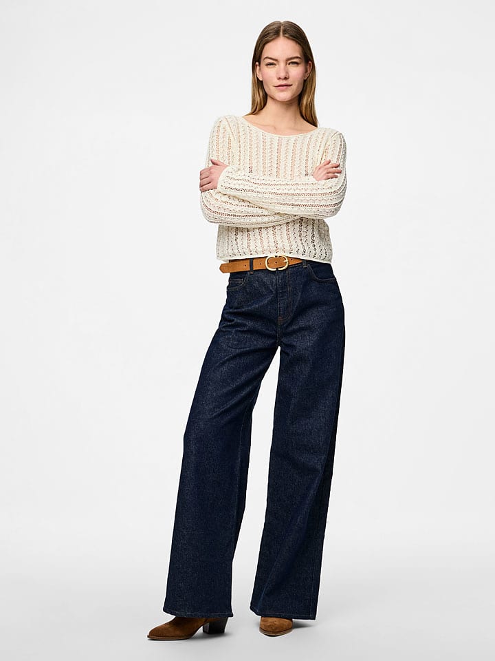 Sveter Pieces Creme 2550941 Pullover "Siri" in Creme - 2