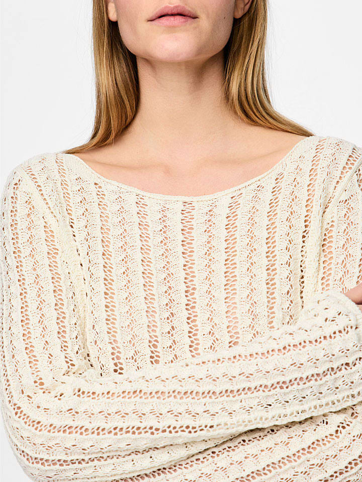 Sveter Pieces Creme 2550941 Pullover "Siri" in Creme - 4