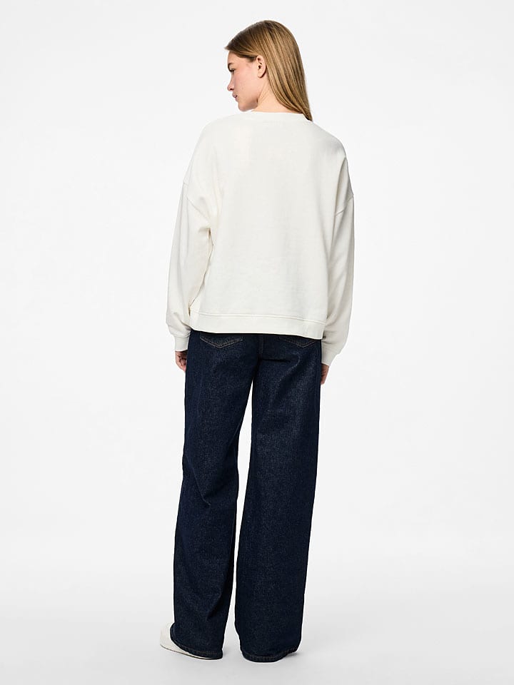 Mikina Pieces Weiß 9835177 Sweatshirt "Tove" in Weiß - 3
