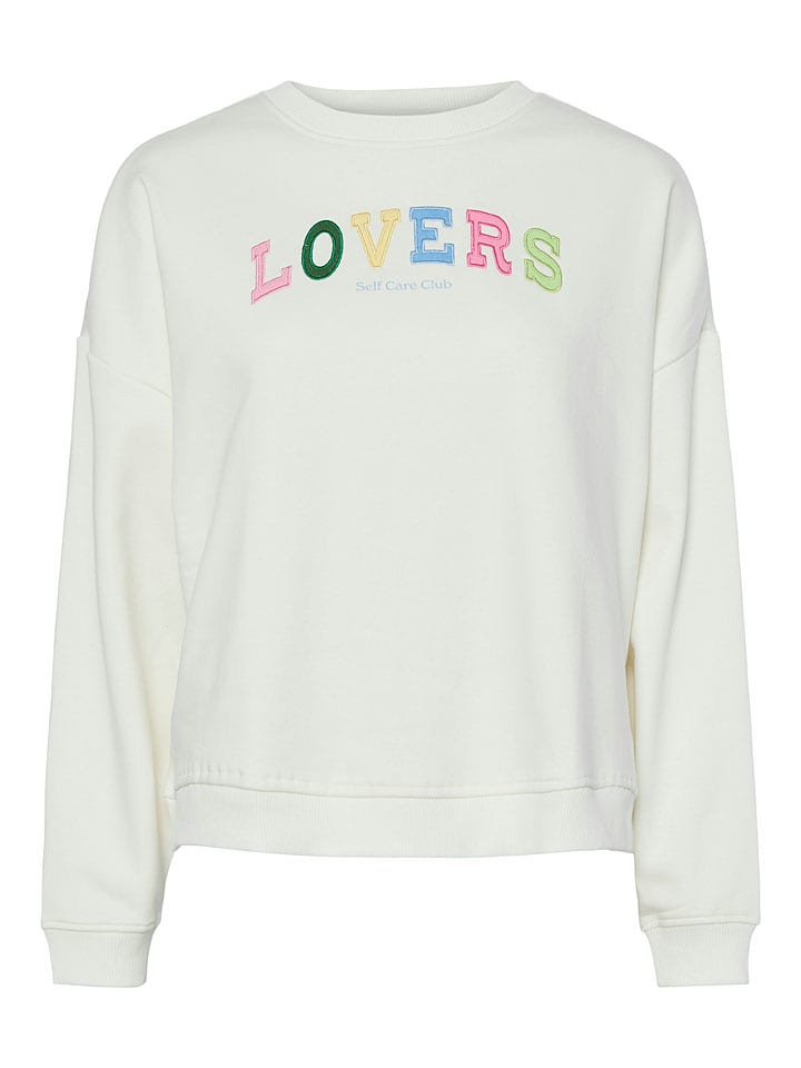 Mikina Pieces Weiß 9835177 Sweatshirt "Tove" in Weiß - 5