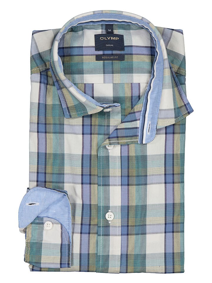 Košeľa OLYMP Grün/ Hellblau/ Creme 7924584 Hemd "Casual" - Regular fit - in Grün/ Hellblau/ Creme - 2