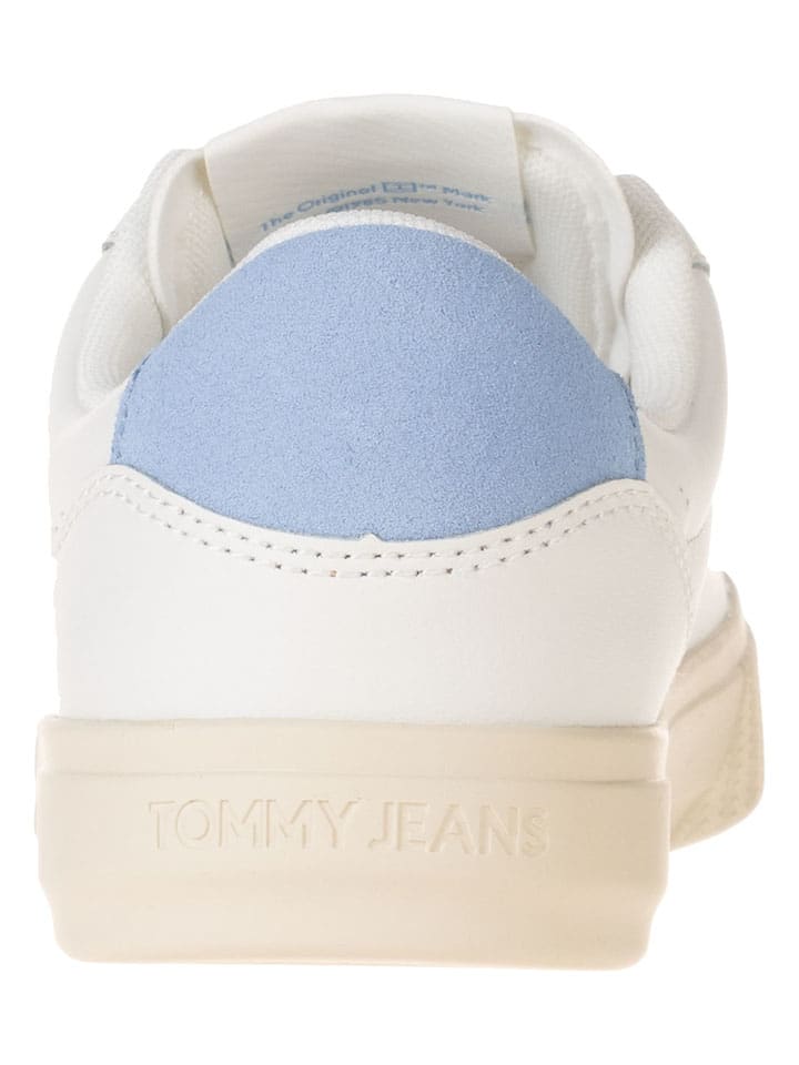 Tenisky Tommy Hilfiger Shoes Creme/ Hellblau 338462 Leder-Sneakers in Creme/ Hellblau - 3