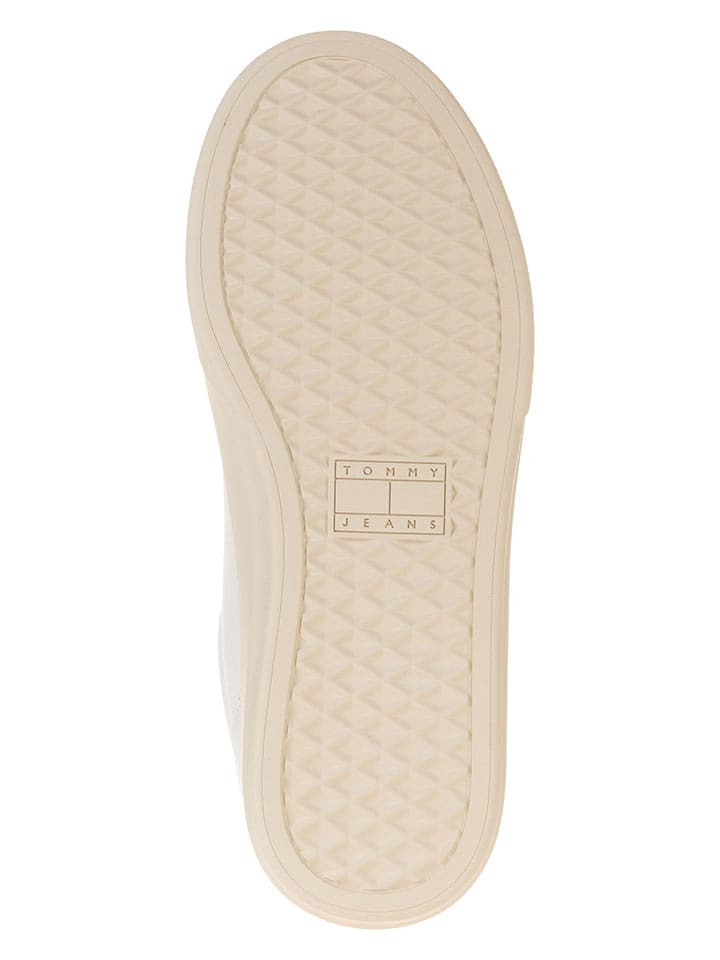 Tenisky Tommy Hilfiger Shoes Creme/ Hellblau 338462 Leder-Sneakers in Creme/ Hellblau - 5