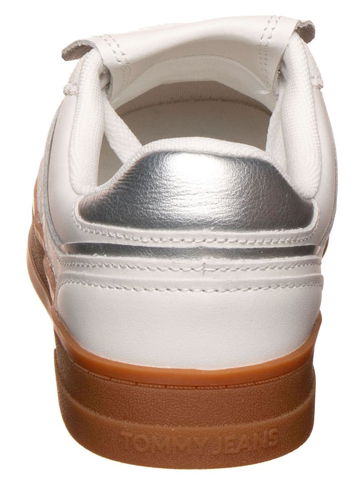 Tenisky Tommy Hilfiger Shoes Creme/ Silber 3924204 Leder-Sneakers in Creme/ Silber - 3