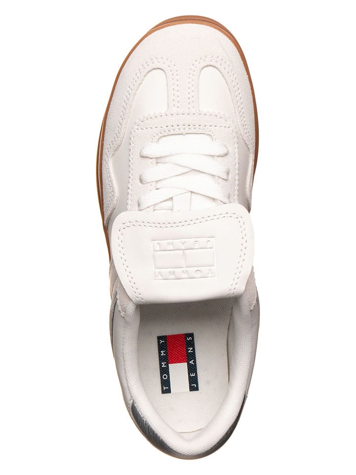 Tenisky Tommy Hilfiger Shoes Creme/ Silber 3924204 Leder-Sneakers in Creme/ Silber - 4