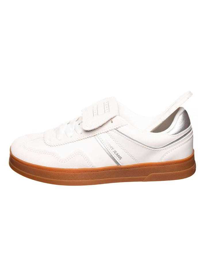 Tenisky Tommy Hilfiger Shoes Creme/ Silber 3924204 Leder-Sneakers in Creme/ Silber - 6