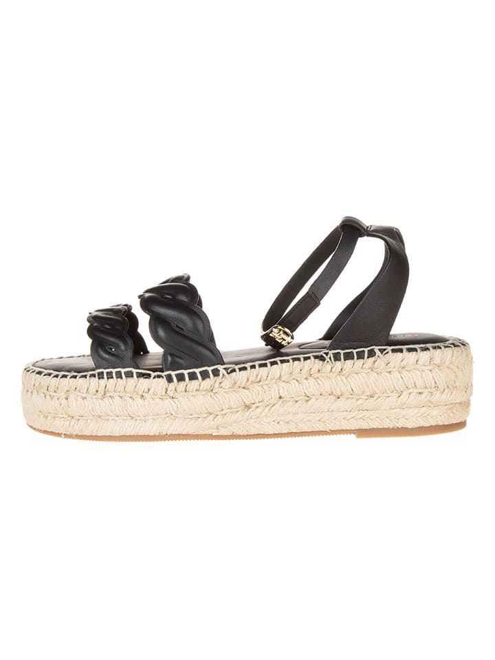 Sandále Tommy Hilfiger Shoes Schwarz 1161813 Leder-Sandaletten in Schwarz - 1
