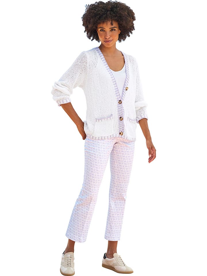 Nohavice Heine Weiß/ Lila 949388 Chino in Weiß/ Lila - 4