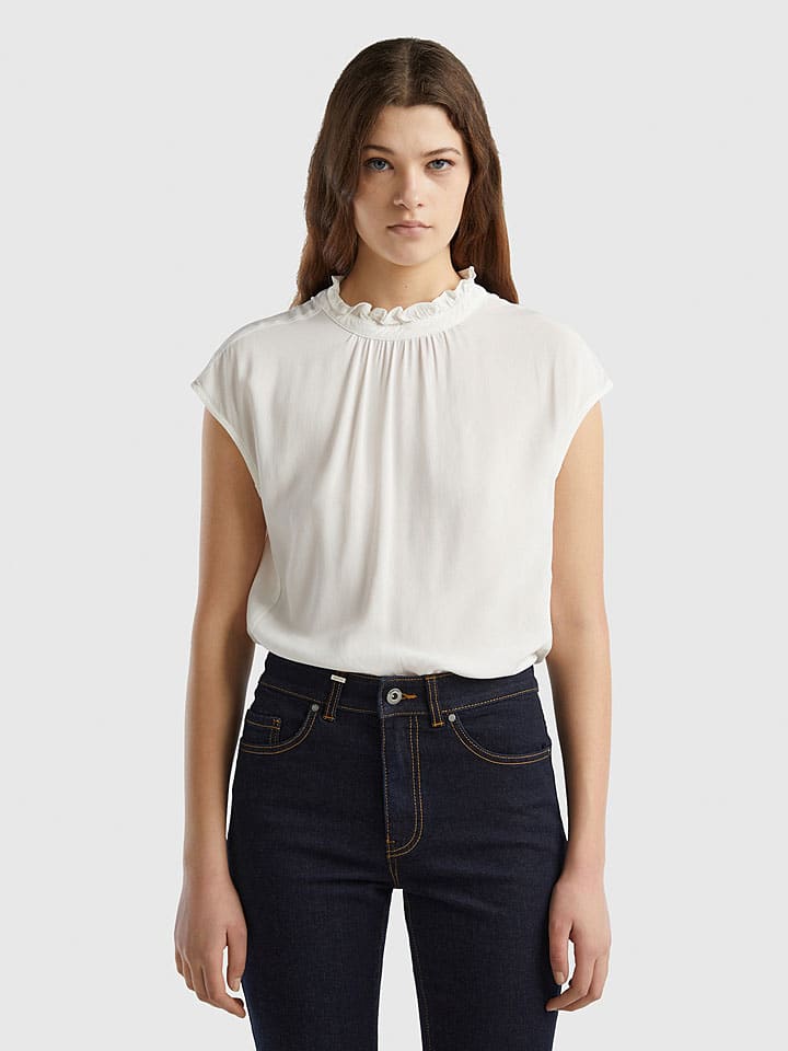 Benetton Weiß 4382423 Bluse in Weiß - 1