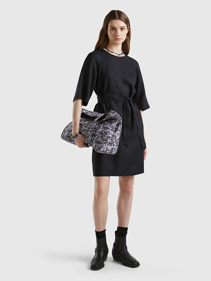 Šaty Benetton Schwarz 6882281 Leinen-Kleid in Schwarz - 2