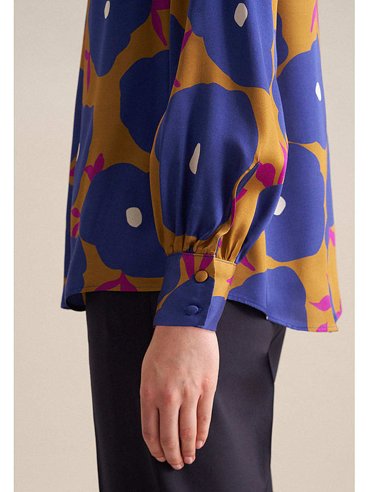 Seidensticker Blau/ Gelb 187005 Bluse in Blau/ Gelb - 3