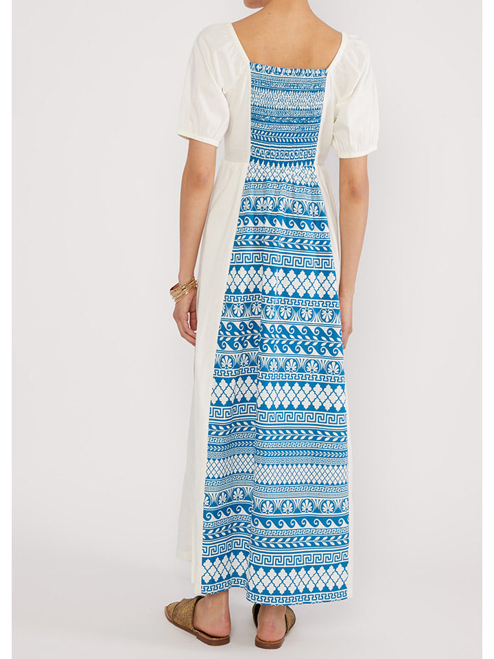 Šaty Blutsgeschwister Weiß/ Blau 3351329 Kleid "Grapewine Goddessmyth of mykonos" in Weiß/ Blau - 2