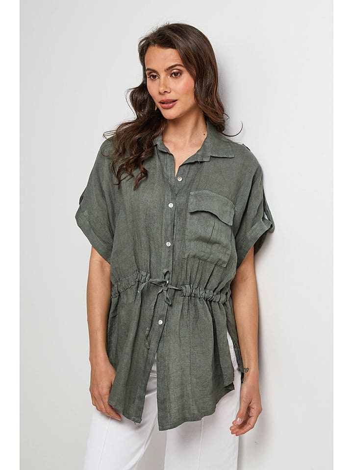 Lin Passion Khaki 9246214 Leinen-Bluse in Khaki - 1