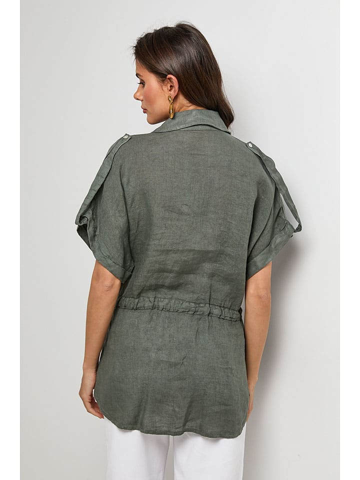 Lin Passion Khaki 9246214 Leinen-Bluse in Khaki - 3