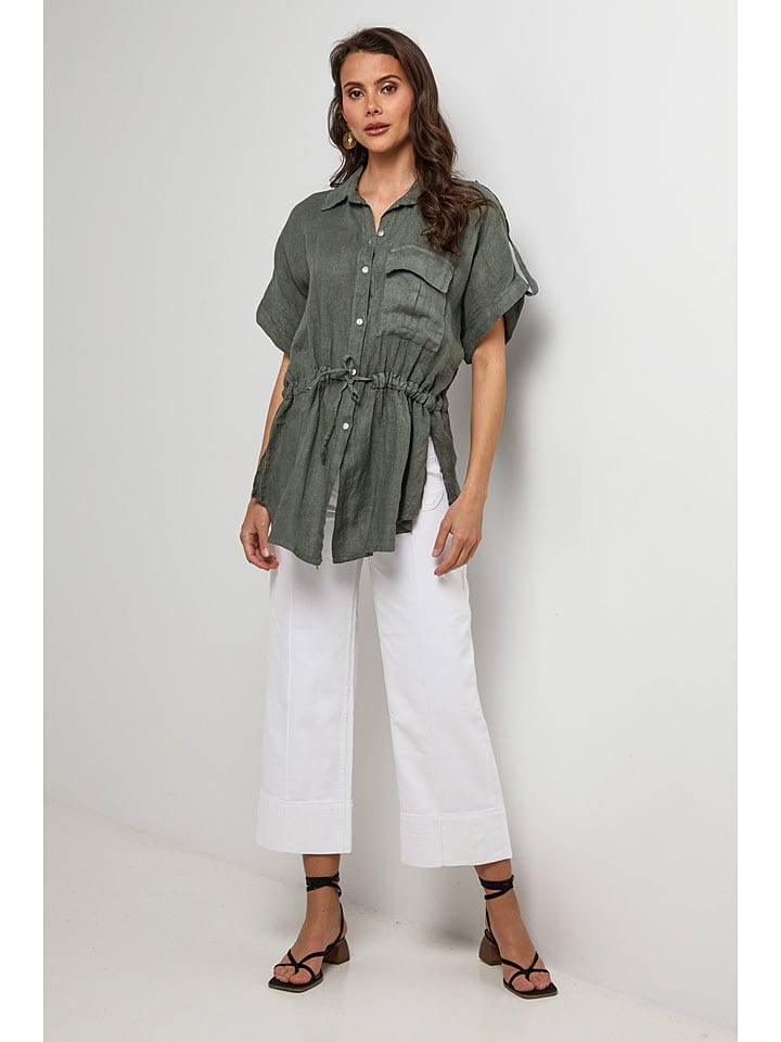 Lin Passion Khaki 9246214 Leinen-Bluse in Khaki - 5