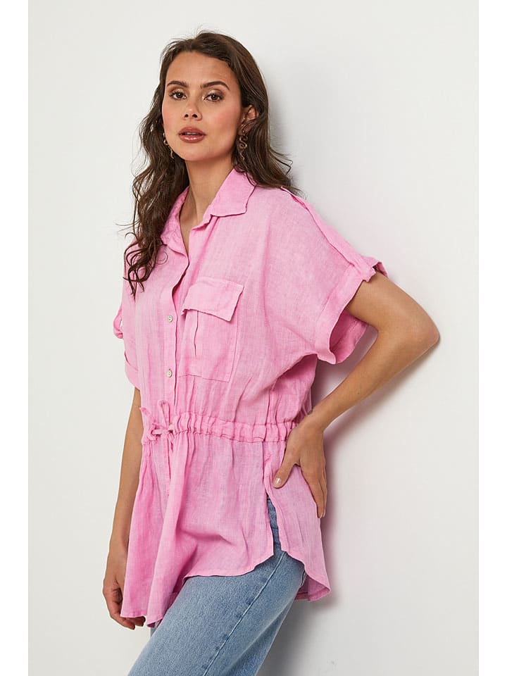 Lin Passion Rosa 3210082 Leinen-Bluse in Rosa - 2