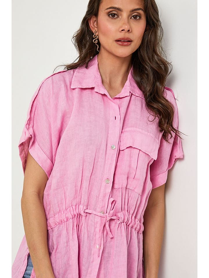 Lin Passion Rosa 3210082 Leinen-Bluse in Rosa - 4