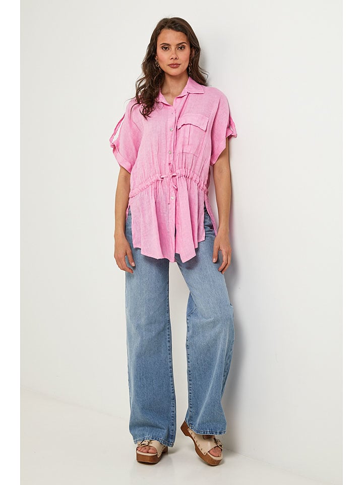 Lin Passion Rosa 3210082 Leinen-Bluse in Rosa - 5