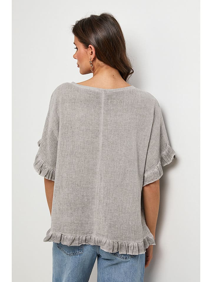 Lin Passion Grau 7370754 Bluse in Grau - 3