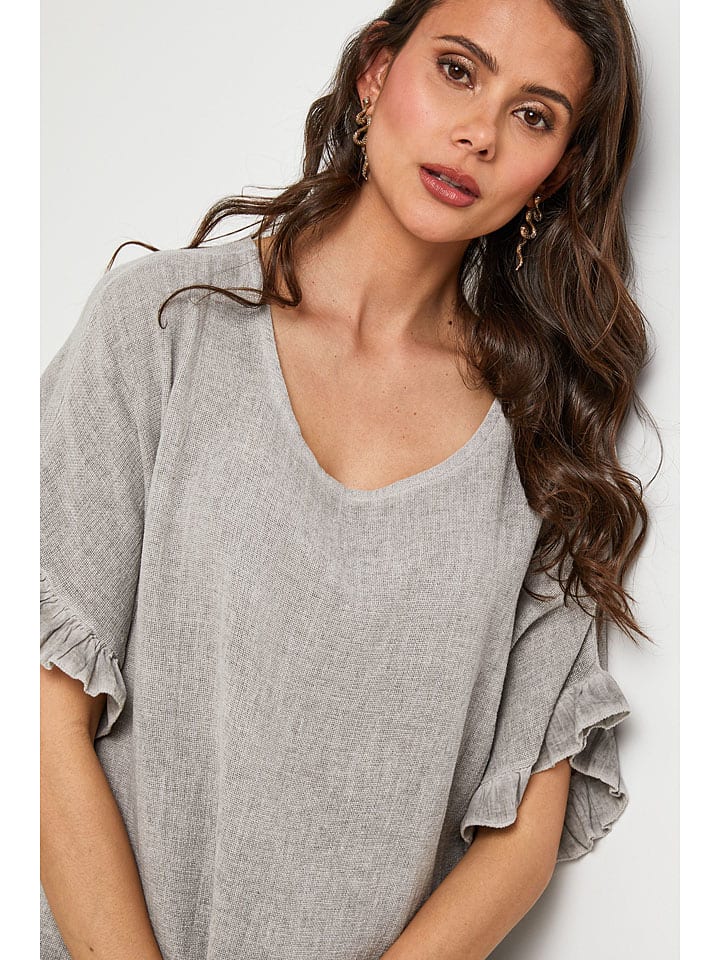 Lin Passion Grau 7370754 Bluse in Grau - 4