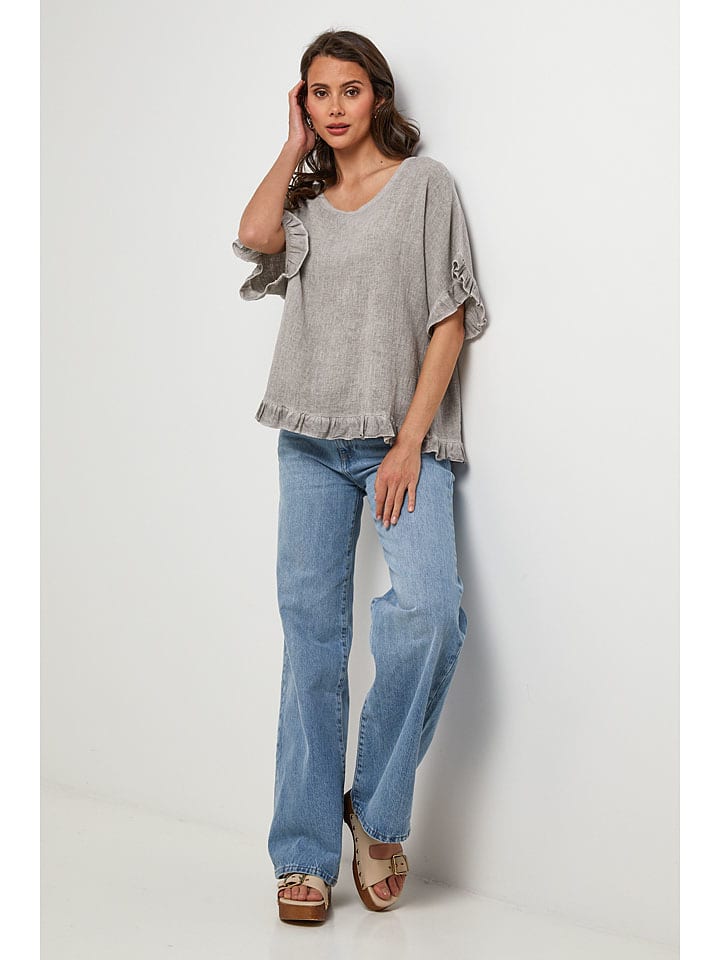 Lin Passion Grau 7370754 Bluse in Grau - 5