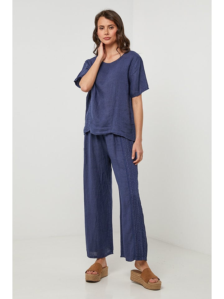 Lin Passion Dunkelblau 5683715 Leinen-Bluse in Dunkelblau - 5