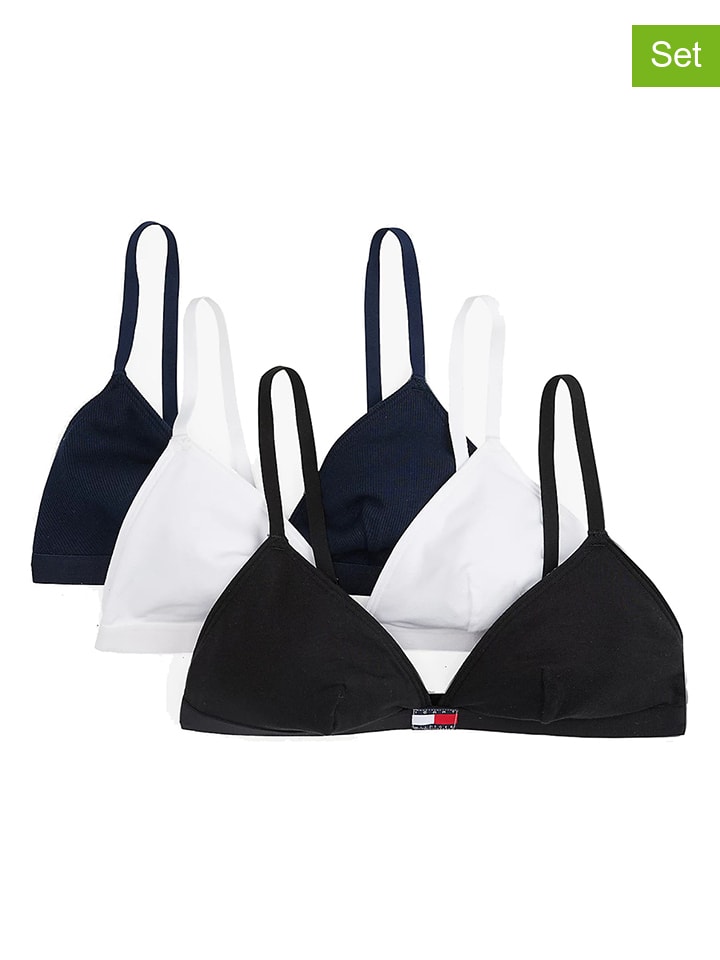 Podprsenka Tommy Hilfiger Dunkelblau/ Weiß/ Schwarz 235375 3er-Set: Bügellose BHs in Schwarz/ Weiß - 1