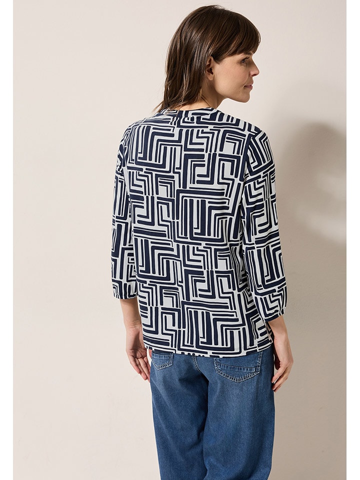 Cecil Weiß/ Dunkelblau 8366403 Bluse in Weiß/ Dunkelblau - 2