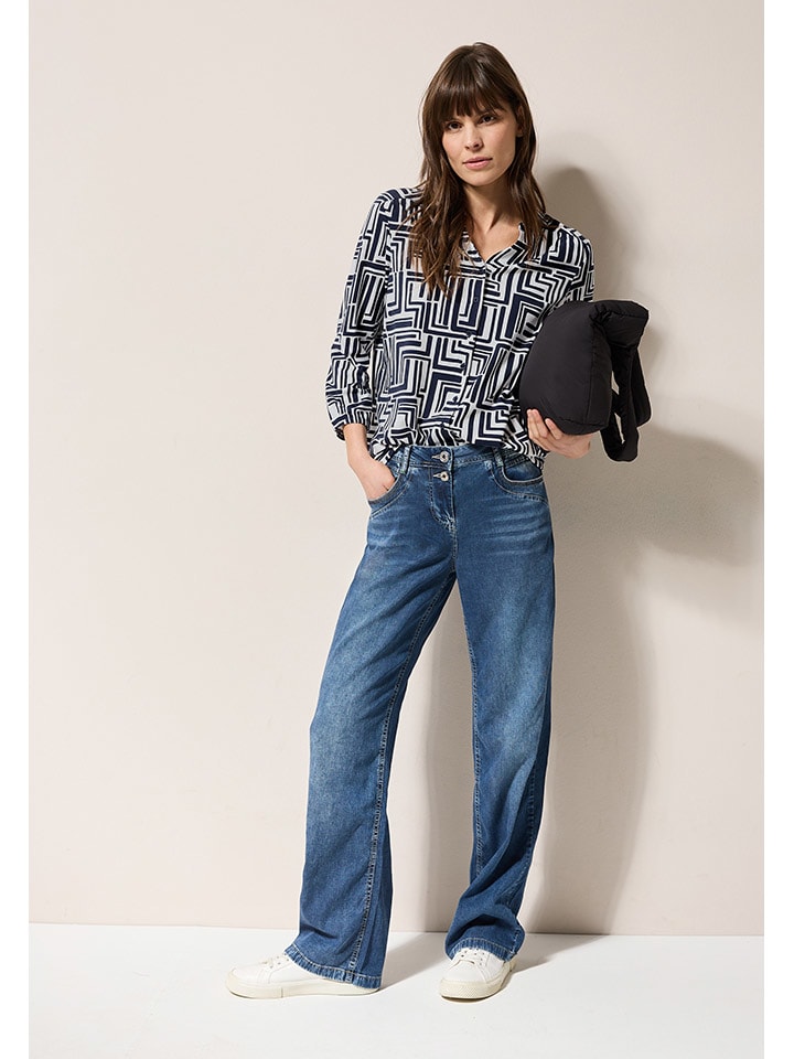 Cecil Weiß/ Dunkelblau 8366403 Bluse in Weiß/ Dunkelblau - 3