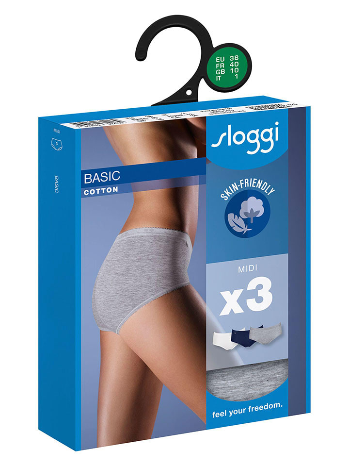 Kalhotky Sloggi Dunkelblau/ Grau/ Weiß 3290967 3er-Set: Pantys in Dunkelblau/ Grau/ Weiß - 2