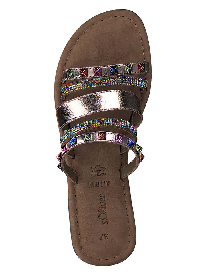 s.Oliver Bunt 4924866 Leder-Pantoletten in Bunt - 5