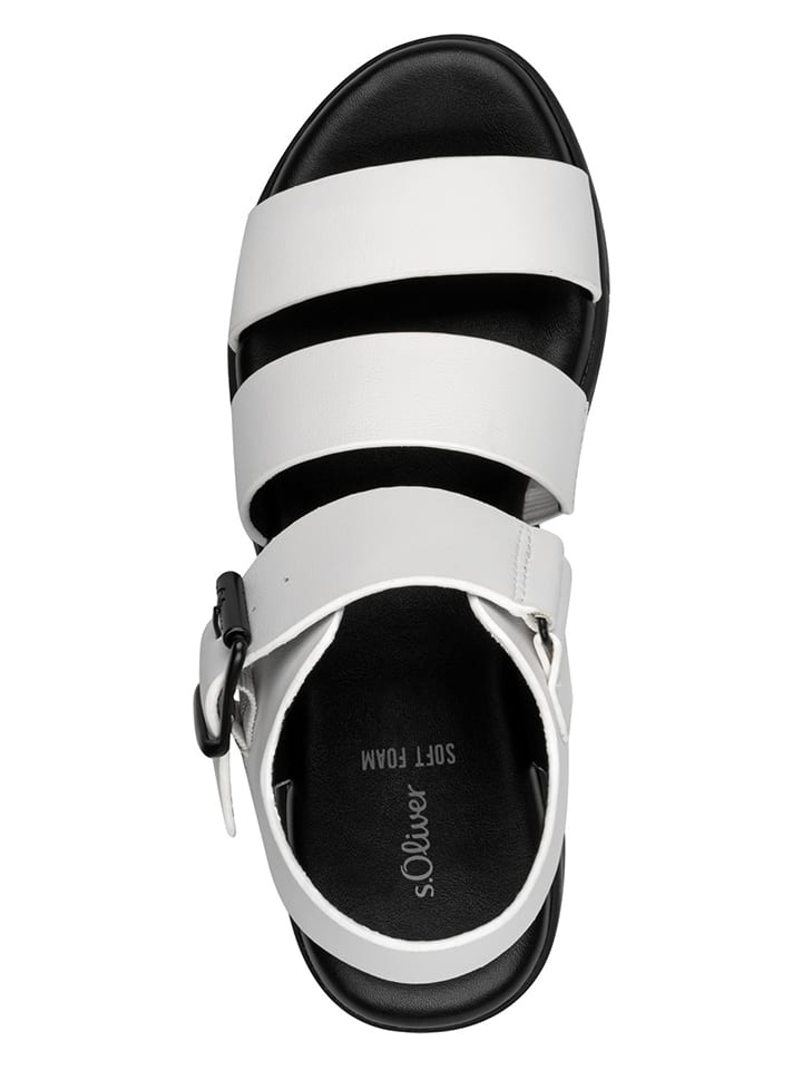 Sandály s.Oliver Weiß/ Schwarz 9982930 Sandalen in Weiß/ Schwarz - 5