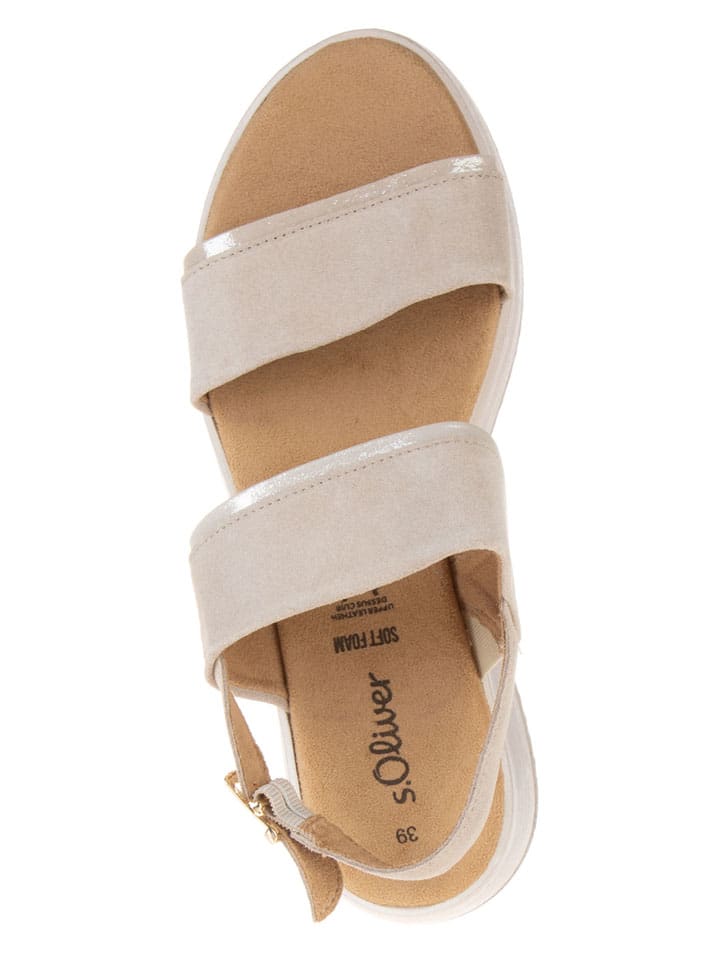 Sandály s.Oliver Beige 658828 Leder-Sandaletten in Beige - 4