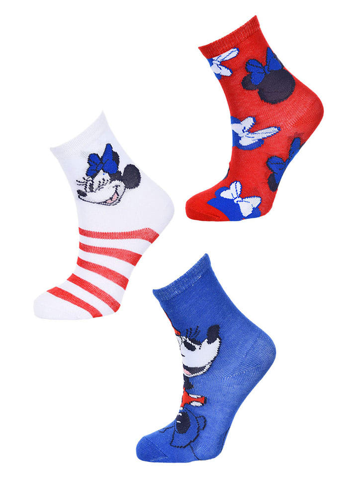 Disney Minnie Mouse Bunt 3729008 3er-Set: Socken "Minnie" in Bunt - 3