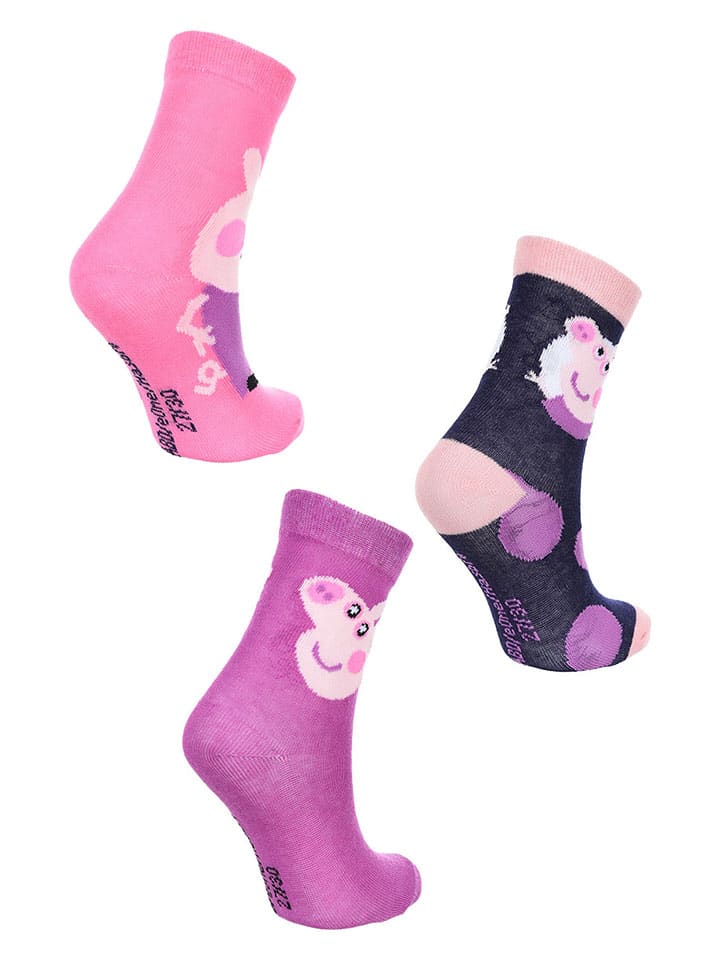 Peppa Pig Bunt 222239 3er-Set: Socken "Peppa Pig" in Bunt - 2