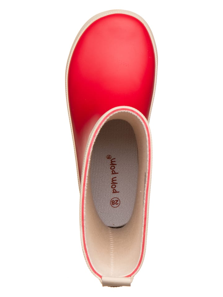 POM POM Rot/ Beige 4064233 Gummistiefel "Solid" in Rot/ Beige - 4