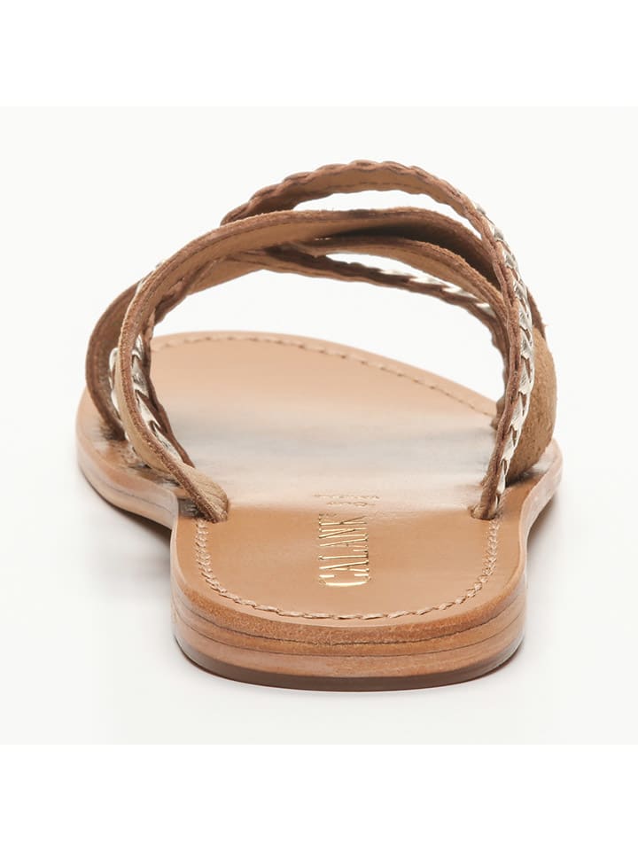CALANK Gold/ Hellbraun 3321927 Leder-Pantoletten in Gold/ Hellbraun - 4