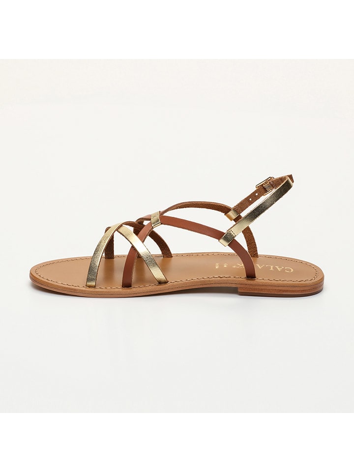 Sandály CALANK Hellbraun/ Gold 2644986 Leder-Sandalen in Hellbraun/ Gold - 3