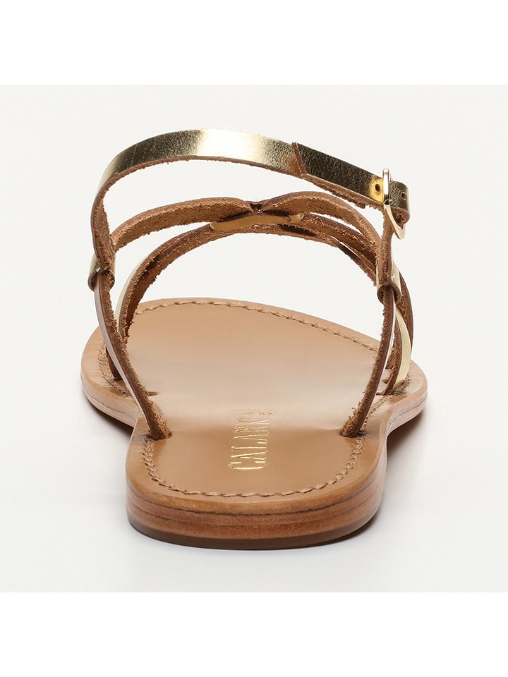 Sandály CALANK Hellbraun/ Gold 2644986 Leder-Sandalen in Hellbraun/ Gold - 4