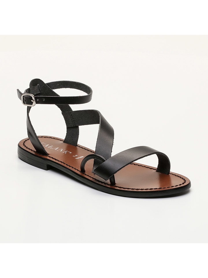 CALANK Schwarz 448154 Leder-Sandalen in Schwarz - 1
