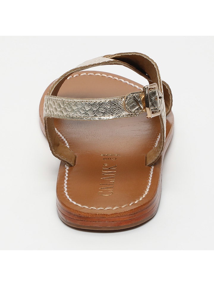 Sandály CALANK Gold 5834148 Leder-Sandalen in Gold - 4