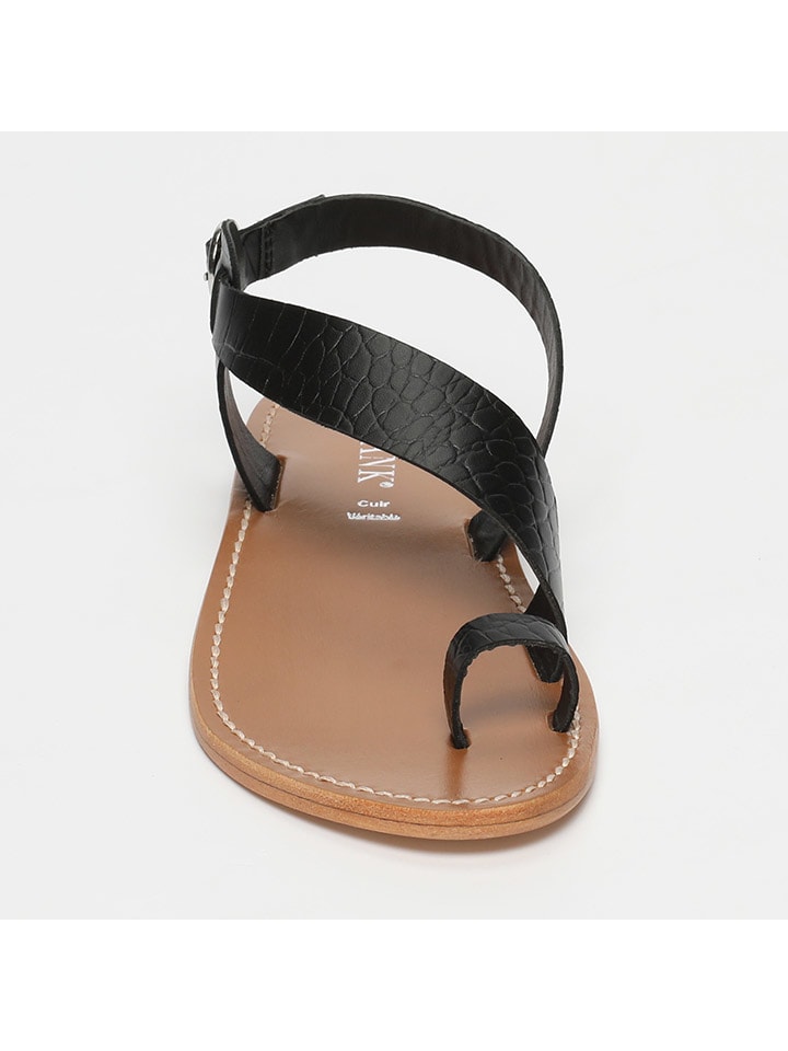 Sandály CALANK Schwarz 6914495 Leder-Zehensandalen in Schwarz - 2