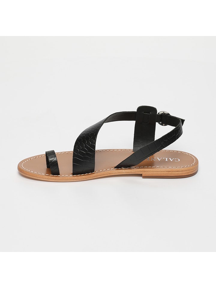 Sandály CALANK Schwarz 6914495 Leder-Zehensandalen in Schwarz - 3