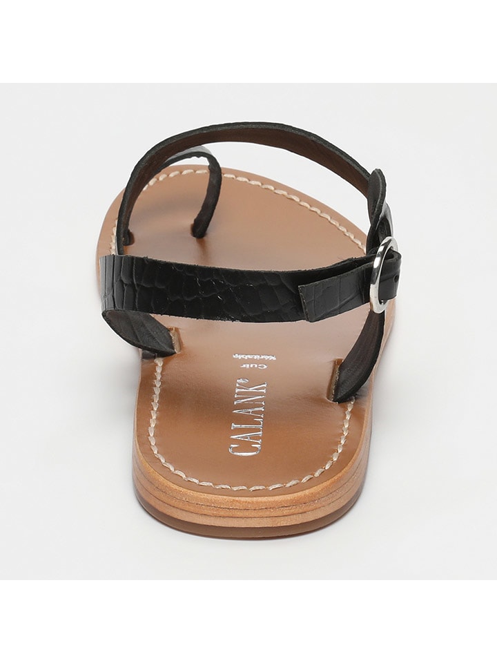 Sandály CALANK Schwarz 6914495 Leder-Zehensandalen in Schwarz - 4
